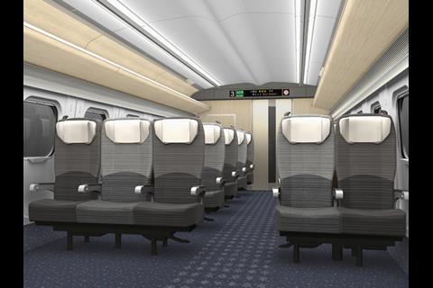 The 2+3 seating in cars 1 to 8 will accommodate 658 standard class passengers.